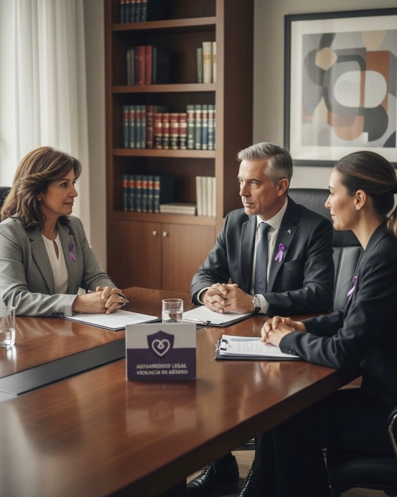 Reunión en despacho penalista en Valladolid con cliente investigado por violencia de género